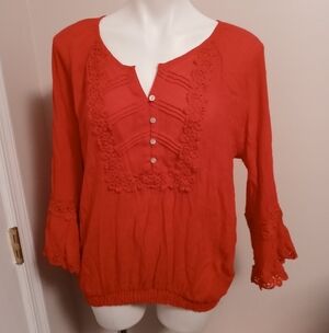Cable & gauge orange blouse